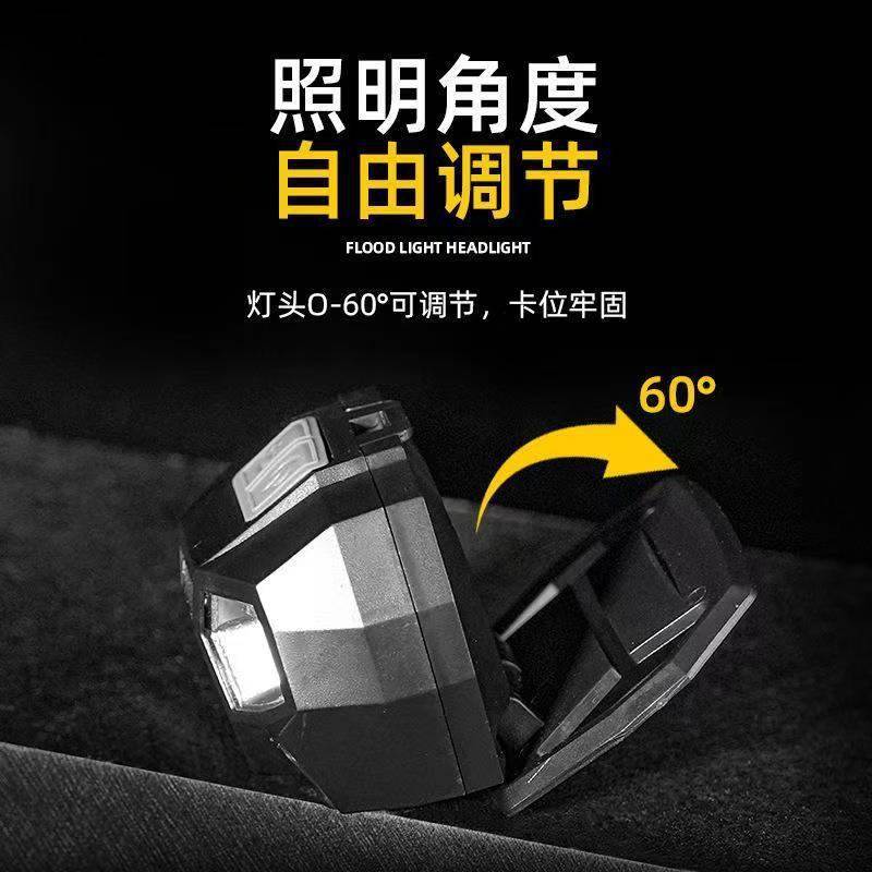 强光跨境挥手感应COB头灯充电户外跑步头灯硅胶灯骑行COB灯夜强光