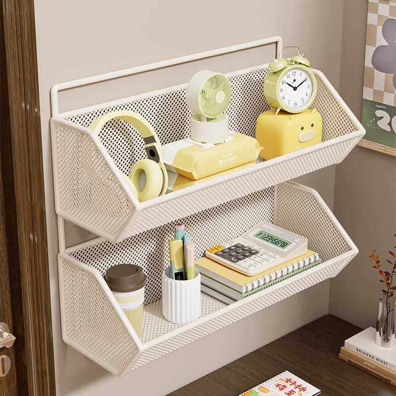 宿舍免打孔墙上置物架床头寝室挂架衣柜架学生收纳收纳侧面筐双层,收纳整理,挂门置物架,淘宝优惠券,粉丝福利购,淘宝优惠卷