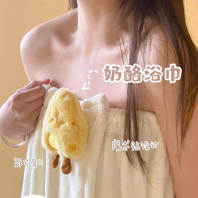 卡通珊瑚绒毛巾浴巾干帽干柔软掉三件套洗澡吸水发速沐浴毛套装不