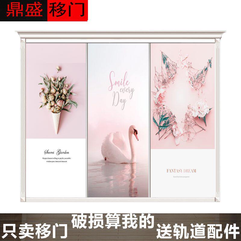 定制卧室衣柜推拉门防爆钢化玻璃衣橱移门简约衣帽间滑动门壁柜门