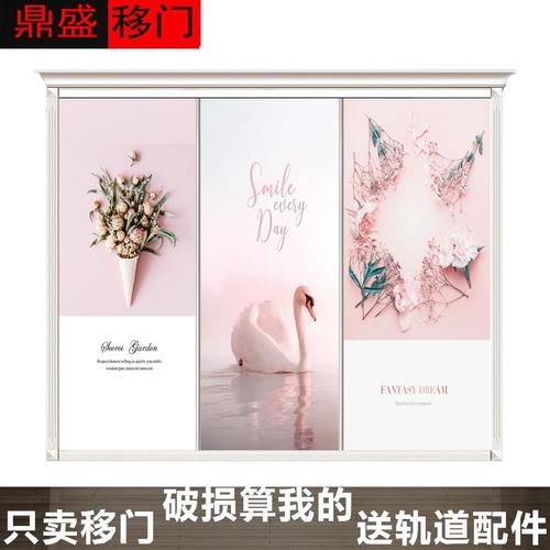 定制卧室衣柜推拉门防爆钢化玻璃衣橱移门简约衣帽间滑动门壁柜门
