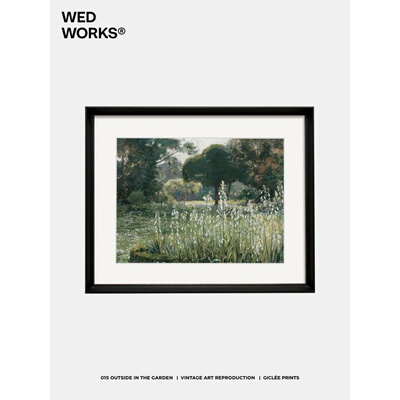 WED 法式中古森林风景绿油画小众装饰画 客厅卧室餐厅背景墙挂画