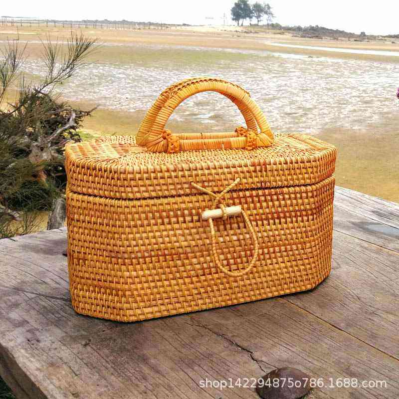 藤编收纳筐八角茶具收纳盒收纳点心篮箱手提包旅行外出零食化妆品,收纳整理,茶具收纳盒,淘宝优惠券,粉丝福利购,淘宝优惠卷