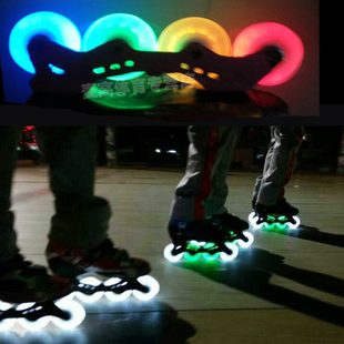 轮子发光耐磨PU闪光轮刹车轮子轮 旱冰鞋 儿童成人轮滑鞋 溜冰鞋
