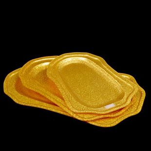 加厚亚克力烤乳猪托盘烧猪金色酒店大长方形猪号商业盘刺身菜形盘