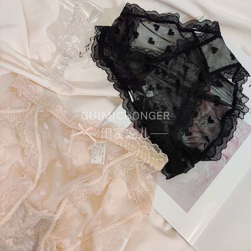 新品 爱心丘比特~日系纯欲内裤女生高颜值仙女蕾丝性感女士三角裤,女士内衣/男士内衣/家居服,女三角裤,淘宝优惠券,粉丝福利购,淘宝优惠卷