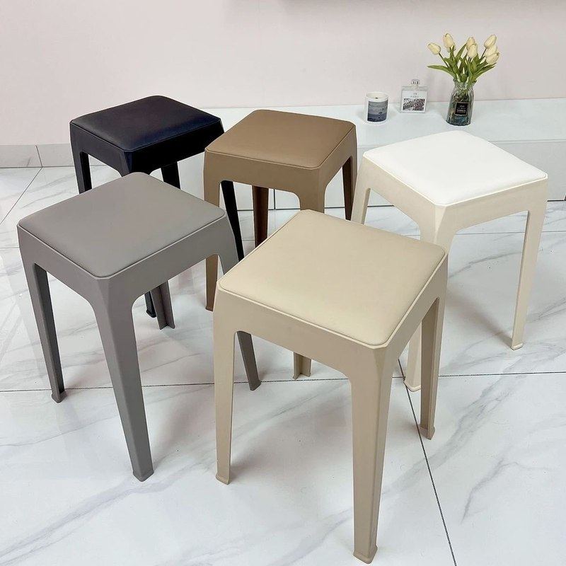 轻奢加厚软包家用塑料简约凳凳客厅餐叠放现代高可批发凳子餐椅,住宅家具,高脚凳,淘宝优惠券,粉丝福利购,淘宝优惠卷