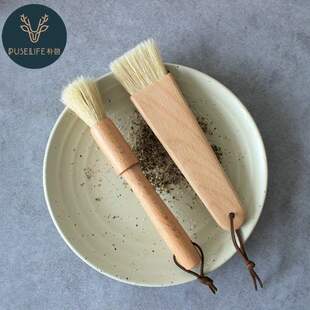 烧烤刷油刷榉木猪鬃咖啡木柄磨毛刷刷笔机豆圆形面包烘焙刷刷蛋糕