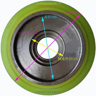 电动堆垛机前轮载重轮胎聚氨酯轮 180 力至优承重轮负载轮254 114