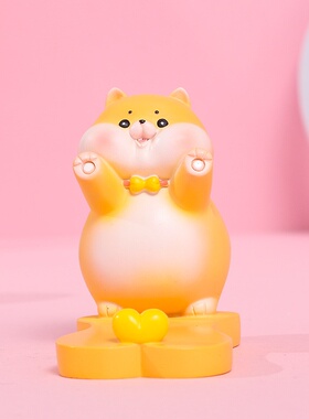 动感柴柴与福气猪手机平板懒人宝解压桌面支架可爱摆件支撑架创意