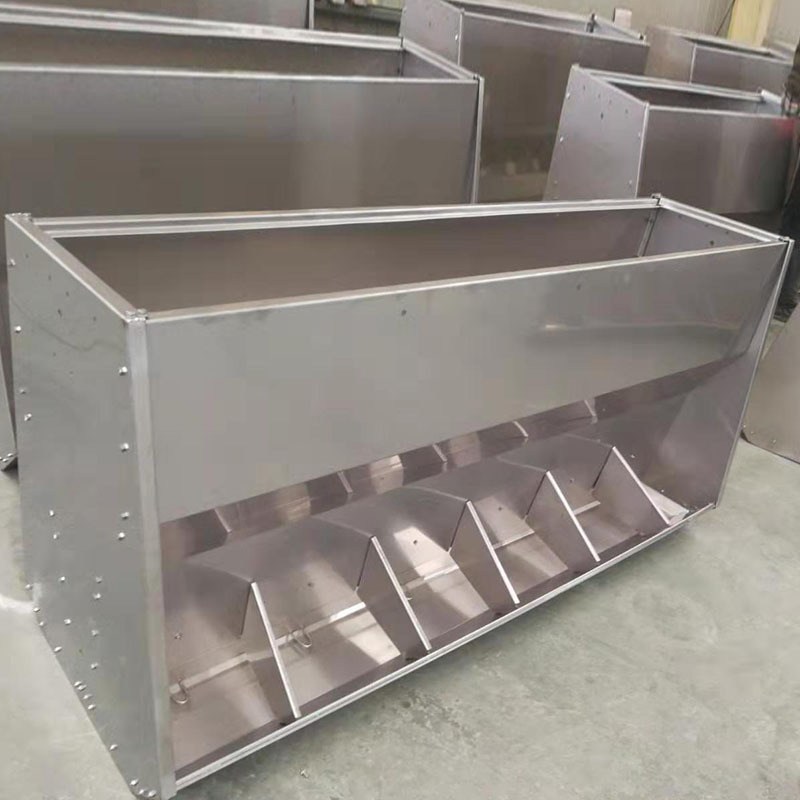 厂家销售 猪用不锈钢育肥保育料槽单双面干湿料槽 猪用采食槽