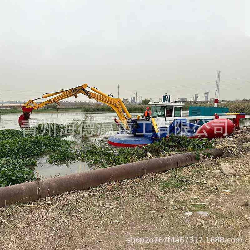 现货水陆两用挖泥船 水王多功能清淤船 捞草打桩水上挖掘机
