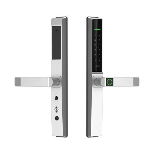 断桥铝指纹锁推拉门平移窄边玻璃门手机远程开锁一握开智能密码锁