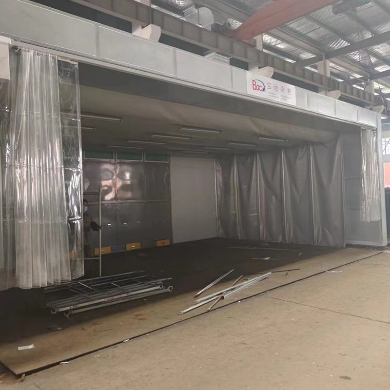 移动式伸缩烤漆房轨道式工业电动折叠喷漆房烤漆房伸缩喷漆房