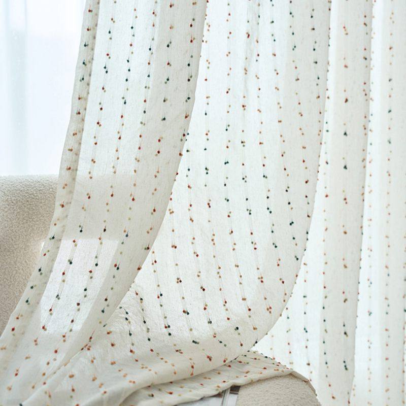 厂家直销咖啡帘小清新彩虹门帘豆厨房帘卧室短窗透光隔断帘纱帘飘