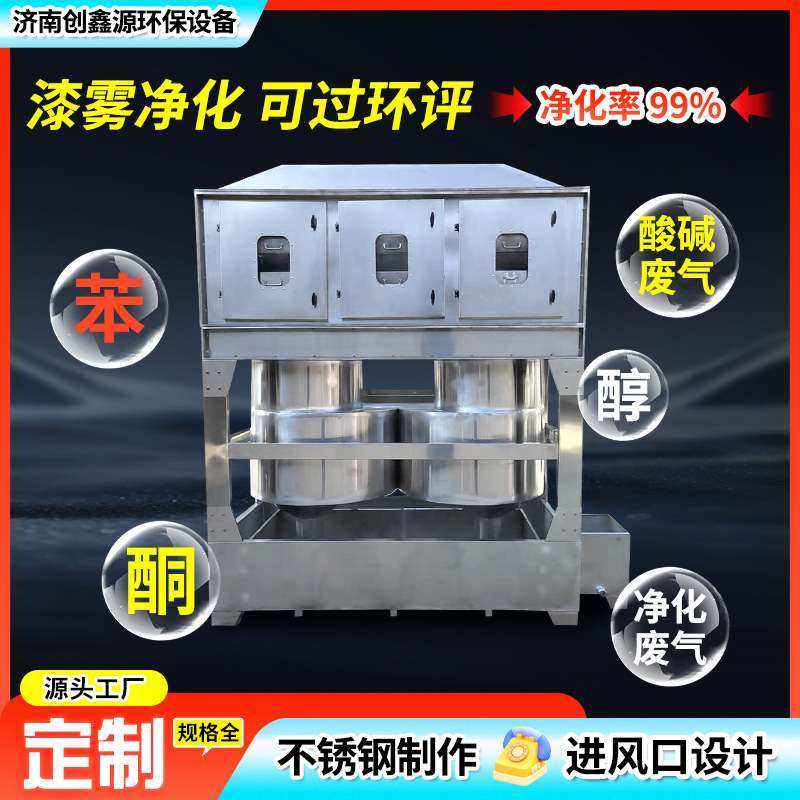 气旋混动喷淋塔不锈钢气旋塔方形旋流混动净化塔降烟除尘处理设备