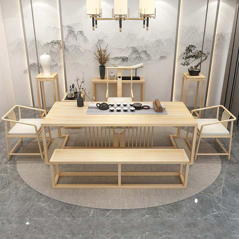 新中式茶桌原木新中式功夫泡茶桌 办公室茶桌椅组合家用实木茶台,住宅家具,家用茶台/茶桌,淘宝优惠券,粉丝福利购,淘宝优惠卷