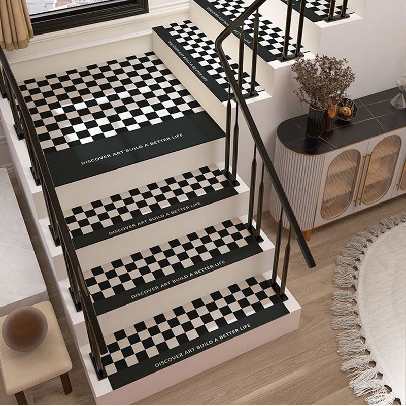 免胶自粘简约格子柔软楼梯踏步垫防滑台阶静音垫家用实木楼梯地垫