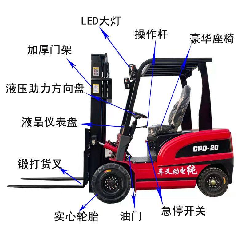 新能源电动叉车四轮座驾式液压搬运车堆高车1吨1.5吨2吨3吨电叉车