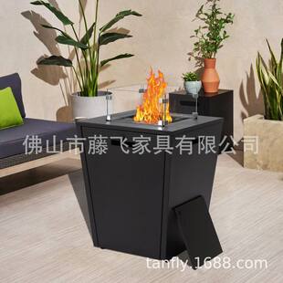 户外室外金属家具花园天台庭院燃气取暖火坑火炉桌欧美可拆装壁炉