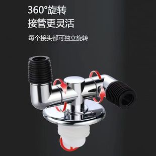 下水管三头通洗衣机排水管地漏二分流器接头一分三通防臭下水道