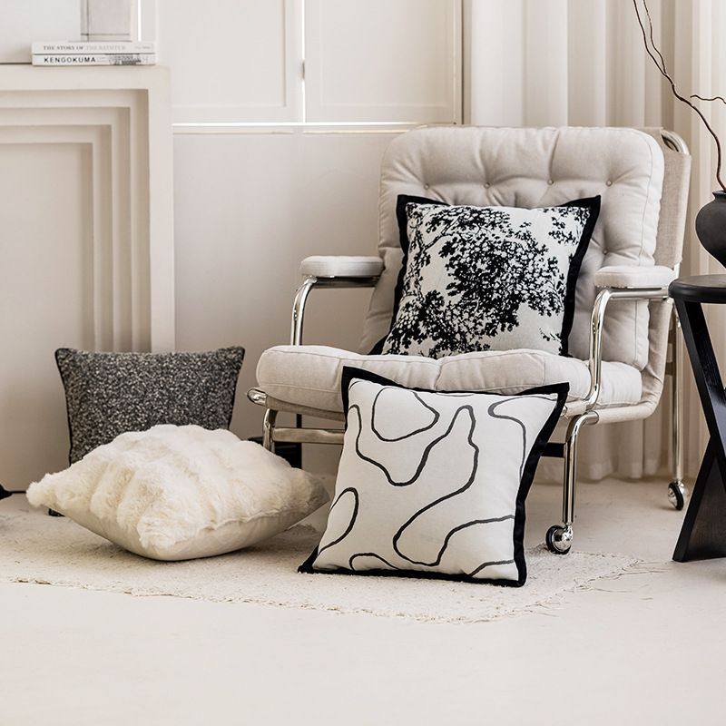 新品 北欧ins沙发抱枕靠垫样板房现代简约靠枕民宿黑白奶茶色腰靠,居家布艺,腰靠垫,淘宝优惠券,粉丝福利购,淘宝优惠卷
