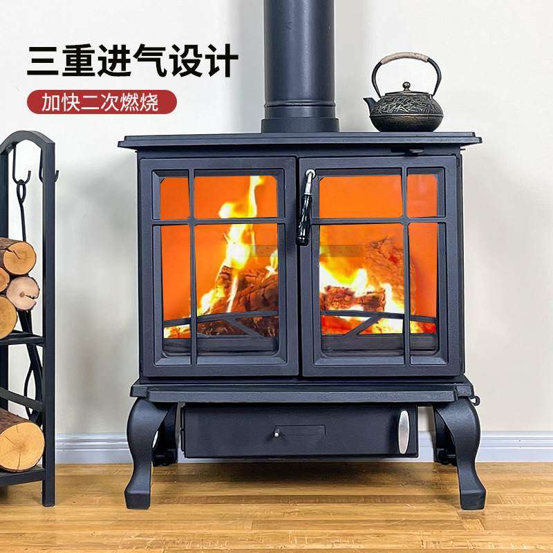 壁炉燃木真火家用别墅民宿铸铁柴火炉燃木炉烧柴火壁炉取暖壁炉,住宅家具,庭院烤火炉,淘宝优惠券,粉丝福利购,淘宝优惠卷