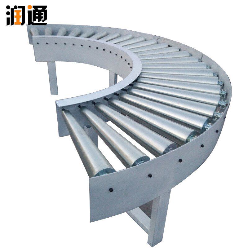 厂家不锈钢无动力输送带滚筒式转弯输送机食品机械传动设备生产线
