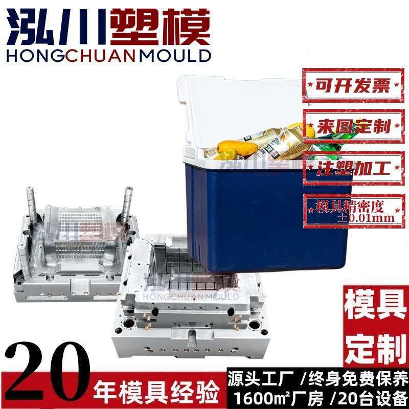 台州塑料摆摊冷藏箱模具厂带盖双层食品周转箱模具保温饮料箱模具