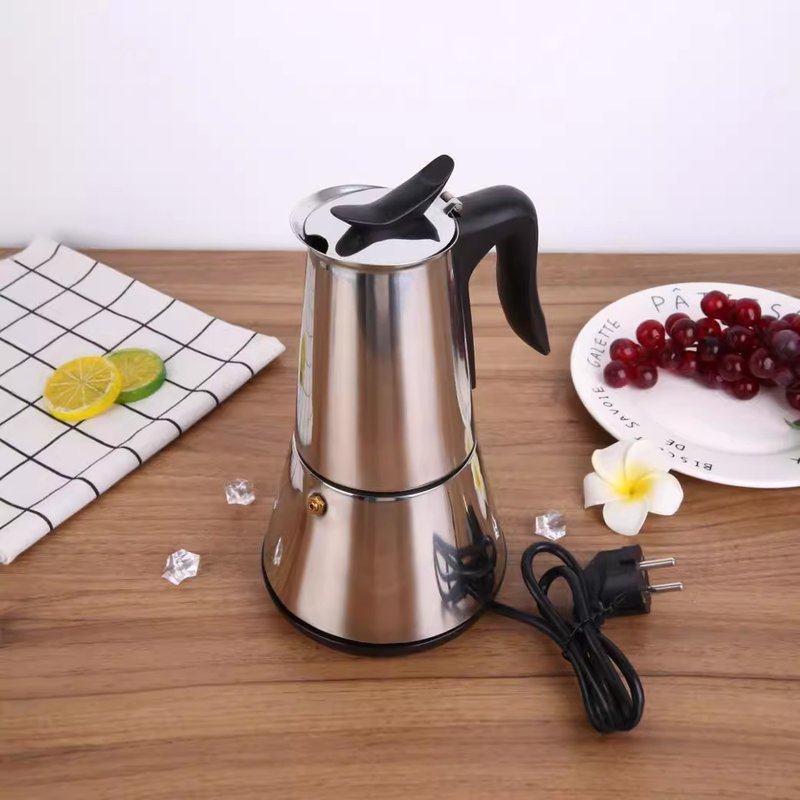 新跨境家用欧插电热304烧式不锈钢干摩卡咖啡机预防黑壶咖啡壶意,餐饮具,摩卡壶,淘宝优惠券,粉丝福利购,淘宝优惠卷