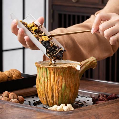 莲生吉祥侧把过滤水壶煮家用室内茶桌烧围炉电陶茶炉茶室炉胡桃木