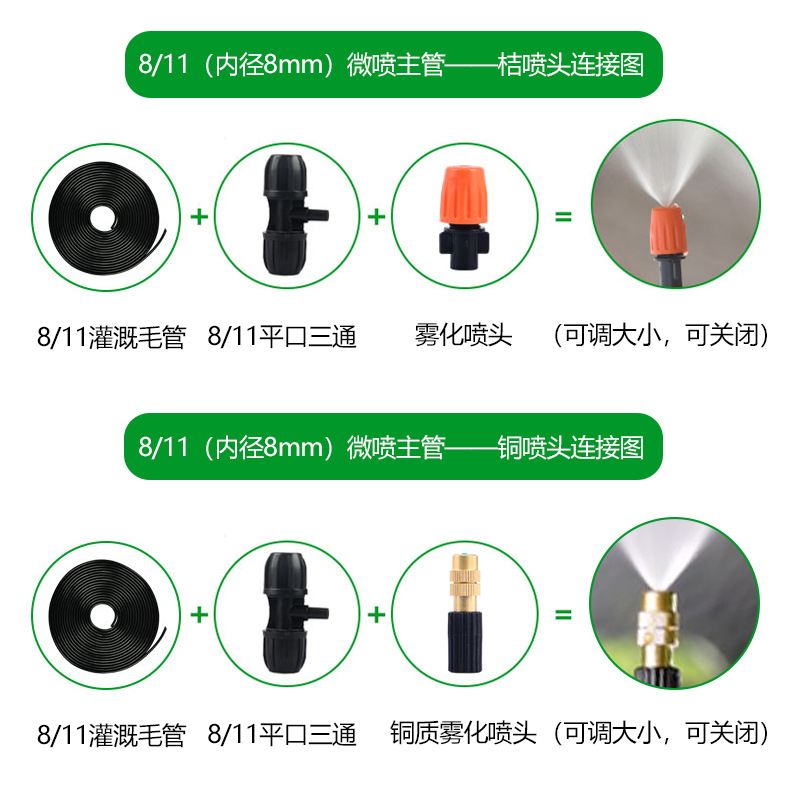 新款直销跨境亚马逊低压喷雾降温系统8/12 9/12园艺灌溉工具8/11