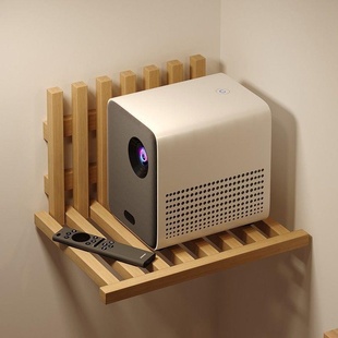创意投影仪壁挂支架实木可折叠墙上置物架家用卧室悬空床头柜收纳
