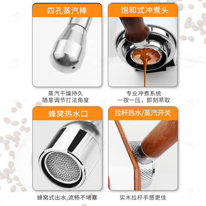 家商两用意式半自动咖啡机多锅炉温控单双头电控泵压式浓缩咖啡机