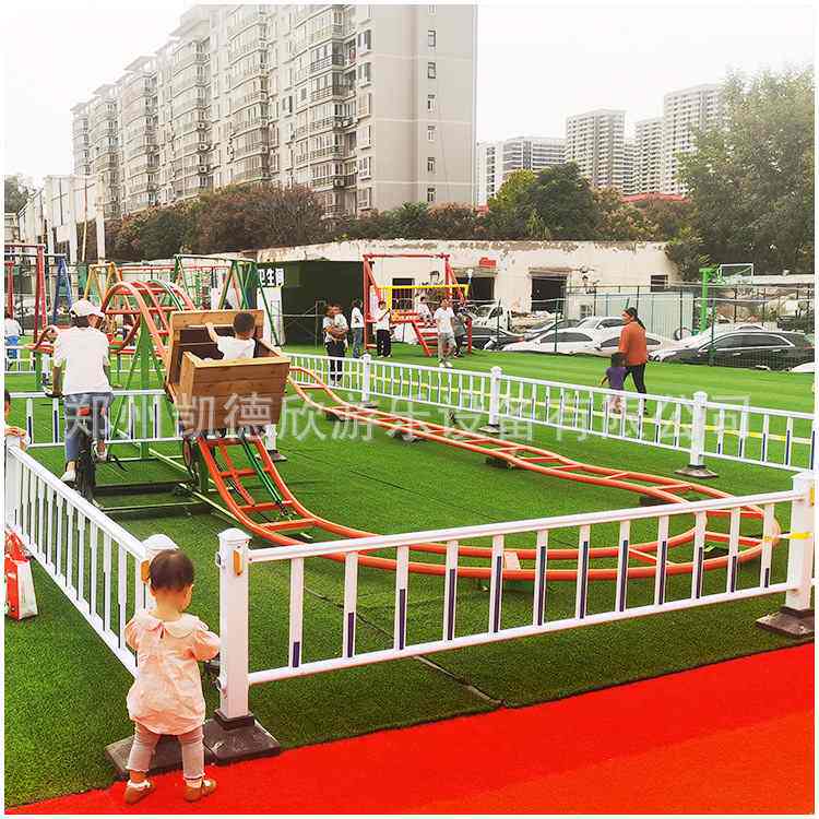 网红坑爹过山车 户外人力脚踏小火车 公园亲子无动力乐园设备厂家