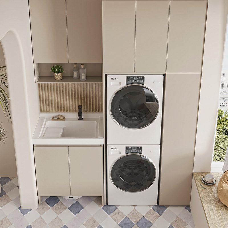 蜂窝太空铝双洗衣柜烘干机柜阳台一体组合叠加伴侣柜切角洗衣槽,家装主材,洗衣机柜,淘宝优惠券,粉丝福利购,淘宝优惠卷