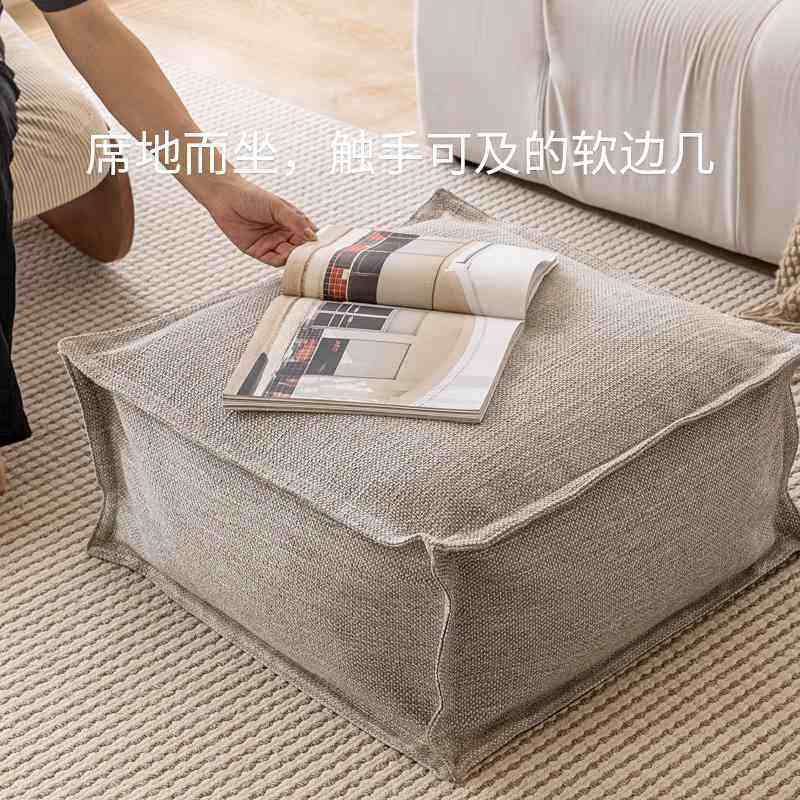 简约日式侘寂风棉麻方形凳沙发坐垫软脚踏榻榻米坐墩蒲团客厅卧室,居家布艺,蒲团,淘宝优惠券,粉丝福利购,淘宝优惠卷