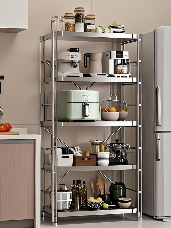 厨房不锈钢置物架落地烤箱微波炉收纳架家用货架阳台多层储物架子,商业/办公家具,置物架/陈列架/储物架/展示架,淘宝优惠券,粉丝福利购,淘宝优惠卷