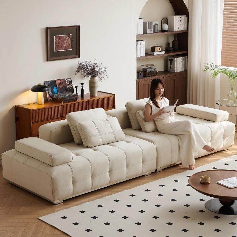 佛山家具劳伦斯布艺沙发客厅现代简约轻网沙发红风奢排羽绒奶油直