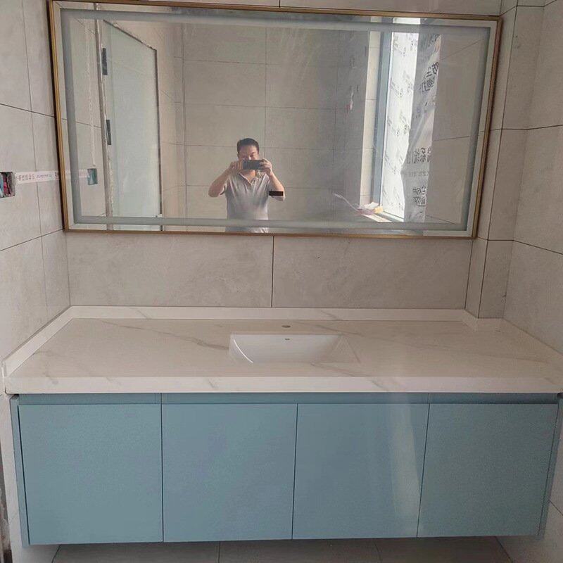 现代简约304不锈钢浴室柜极窄 蜂窝铝淋浴洗手台小户型挂墙洗漱台