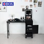 高颜值拉杆美甲箱纹绣大容量化妆收纳箱带灯万向轮便携美甲工具箱