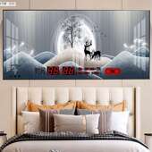 简约现代风格 客厅壁挂电子时钟 数码 2025新款 万年历时钟装 饰画