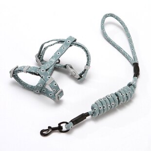 新款猫用牵引绳工字型胸可和背带猫咪日式套装防挣脱风牵引绳调节