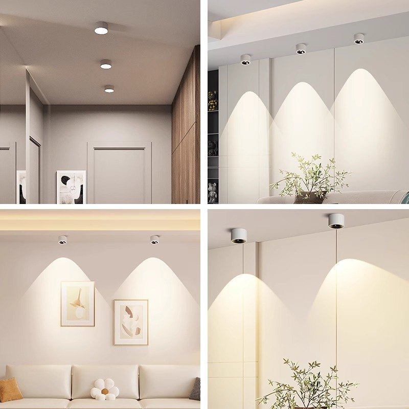 超薄明装射灯防眩可调角度主光效孔客厅筒灯灯小免山丘开无,家装灯饰光源,明装射灯,淘宝优惠券,粉丝福利购,淘宝优惠卷