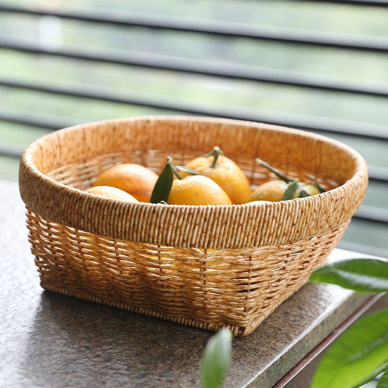 家用果盘手工仿藤编客厅零食厨房水果篮沥水筐筐鸡蛋篮,厨房/烹饪用具,果蔬置物架/篮/框,淘宝优惠券,粉丝福利购,淘宝优惠卷