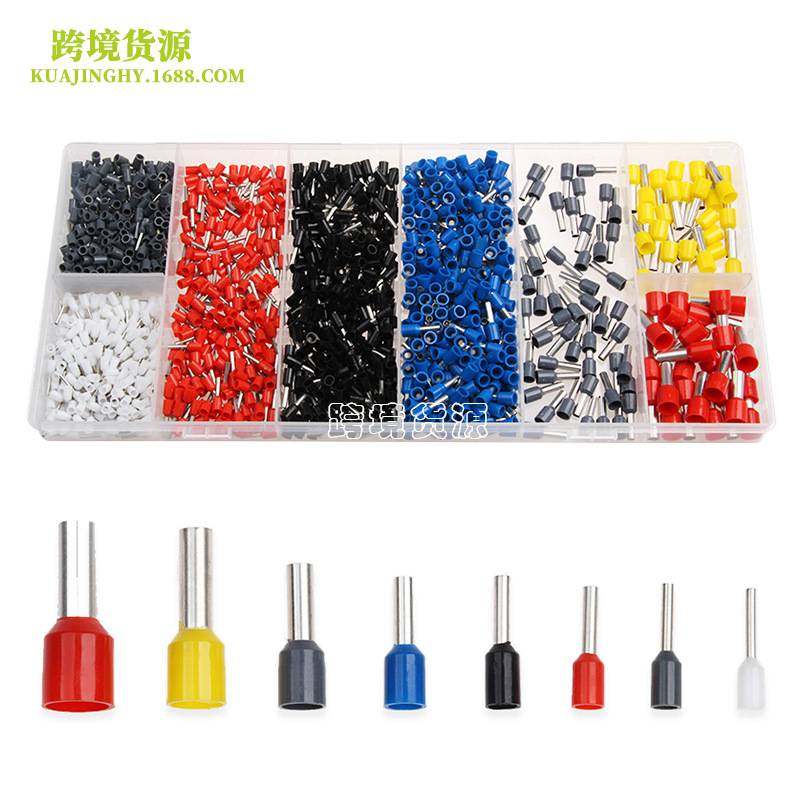 新款直销跨境电商冷压端子连接器 管形端子盒装800个 冷压 闭端帽