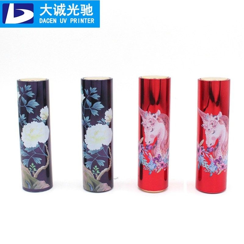 圆柱口红管UV打印机浮雕口红管化妆瓶材质万能UV平板打印机厂家