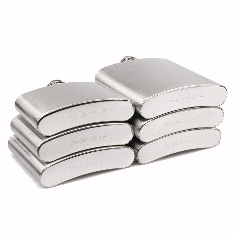 男士酒壶户外随身水壶便携式不锈钢4-10盎司食品级酒瓶304酒壶小