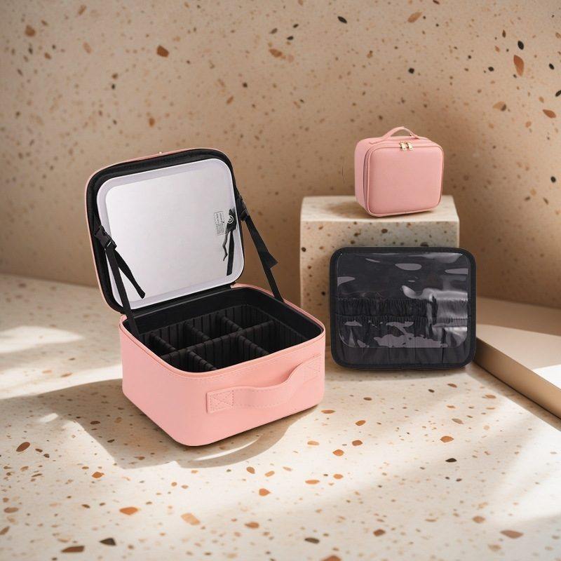 跨境化妆收纳包LED化妆镜包收纳便携箱旅行灯手提刷化妆带化妆镜,收纳整理,化妆包,淘宝优惠券,粉丝福利购,淘宝优惠卷