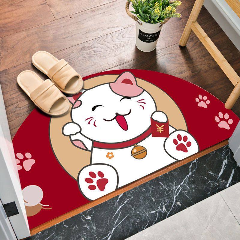 入户地垫可爱卡通卫生间喜庆地毯结婚防滑垫卧室垫进门吸水门红色
